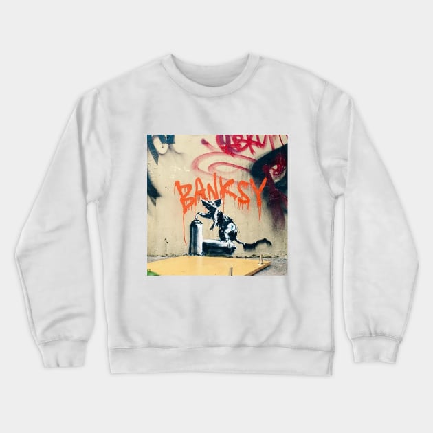 Banksy Rat Graffiti Tag Crewneck Sweatshirt by foozler